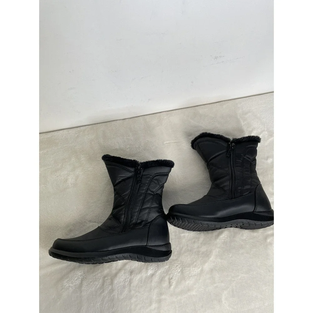 Women's Totes Brand Jara Black Waterproof‎ Winter Snow Boots Size 6m